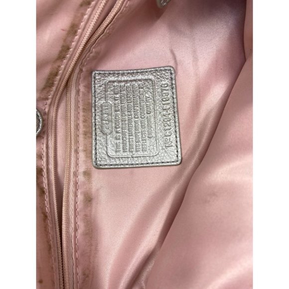 COACH Large Silver Jacquard Fabric Tote Bag - Picture 10 of 13